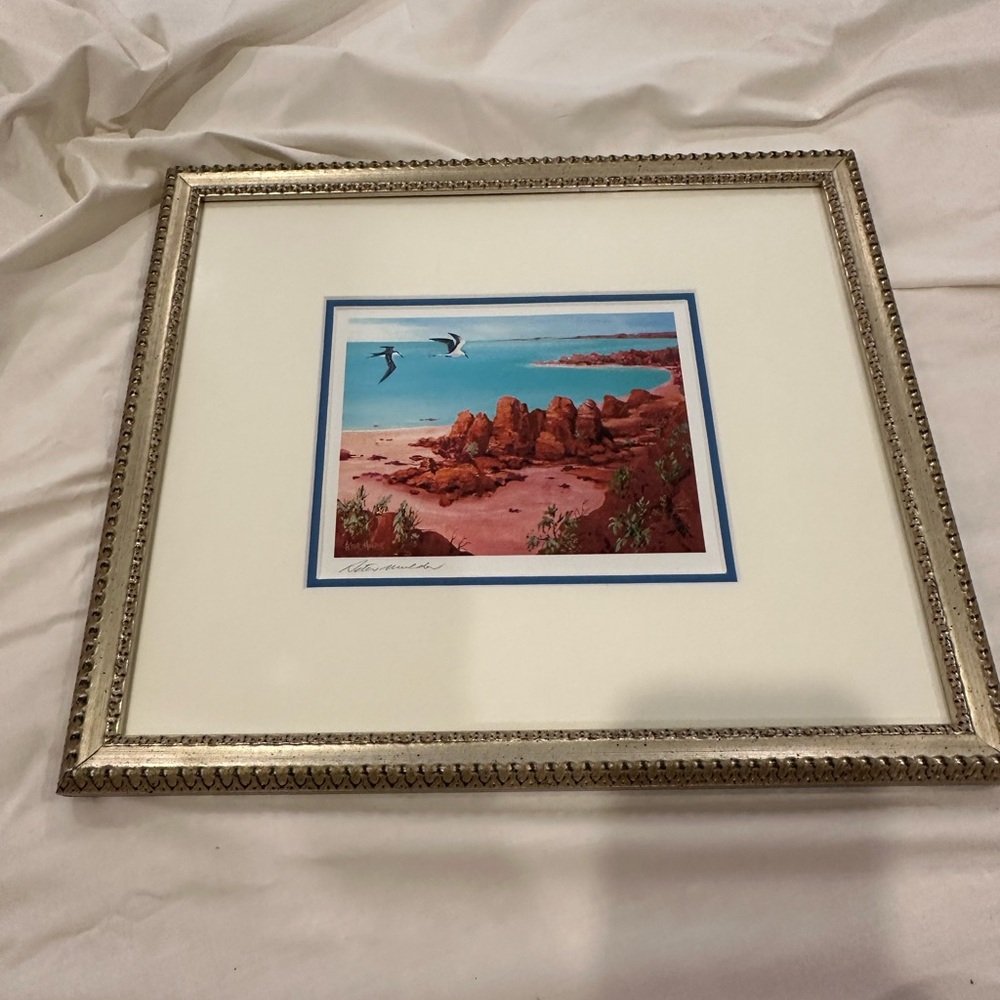 Signed Vintage Picture Framed Gantheaume Point